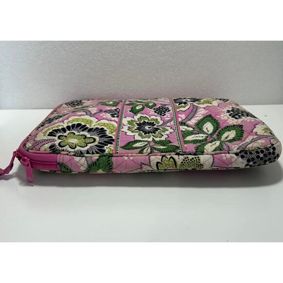Vera Bradley PRISCILLA PINK Laptop Sleeve Tech Tote Case Zip Around Quilted - Picture 3 of 4